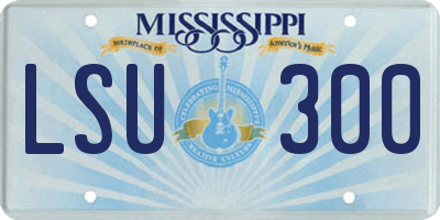 MS license plate LSU300