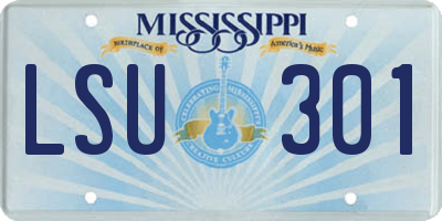 MS license plate LSU301