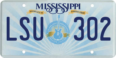 MS license plate LSU302