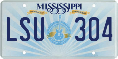 MS license plate LSU304