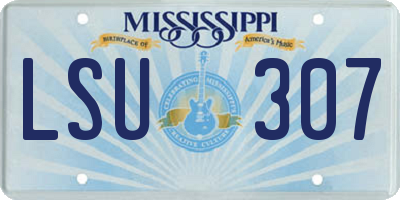 MS license plate LSU307