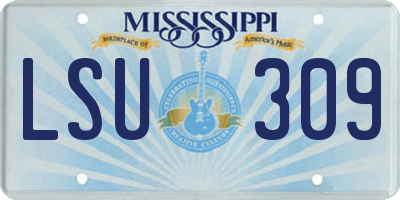 MS license plate LSU309
