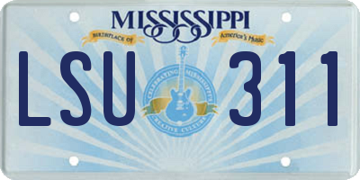 MS license plate LSU311
