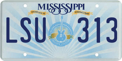 MS license plate LSU313