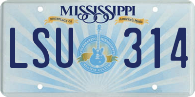 MS license plate LSU314