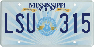 MS license plate LSU315