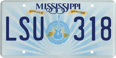 MS license plate LSU318