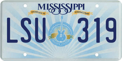 MS license plate LSU319