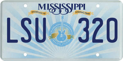MS license plate LSU320