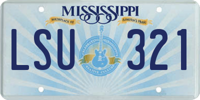 MS license plate LSU321