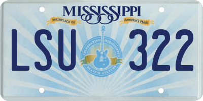 MS license plate LSU322