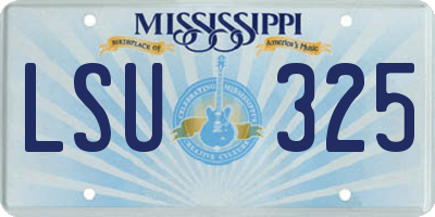 MS license plate LSU325