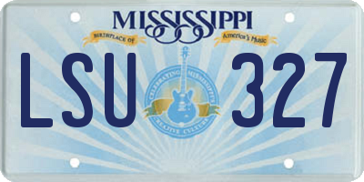 MS license plate LSU327
