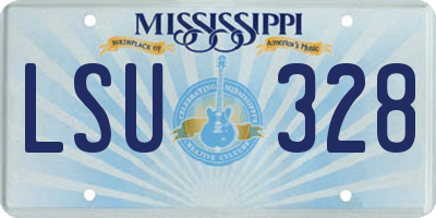MS license plate LSU328