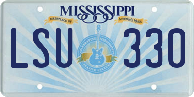 MS license plate LSU330