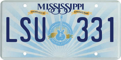 MS license plate LSU331