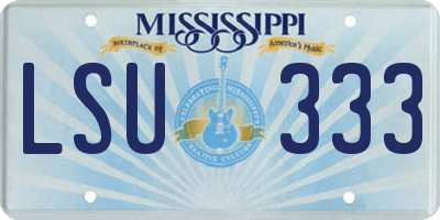 MS license plate LSU333