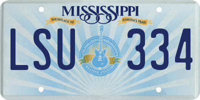 MS license plate LSU334