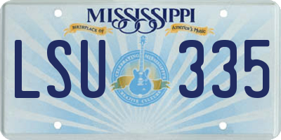 MS license plate LSU335