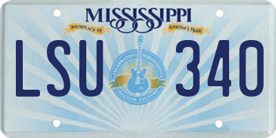 MS license plate LSU340