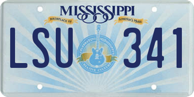 MS license plate LSU341
