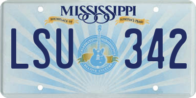 MS license plate LSU342