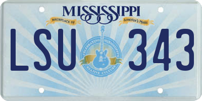 MS license plate LSU343