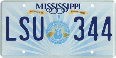 MS license plate LSU344