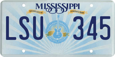 MS license plate LSU345