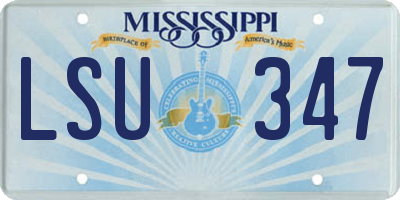 MS license plate LSU347