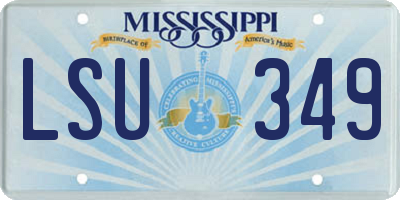 MS license plate LSU349