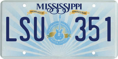 MS license plate LSU351