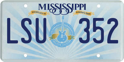 MS license plate LSU352
