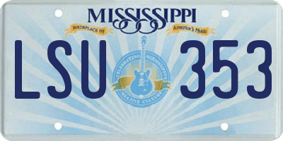 MS license plate LSU353
