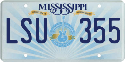 MS license plate LSU355