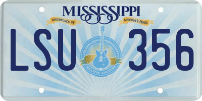 MS license plate LSU356