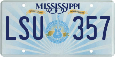 MS license plate LSU357