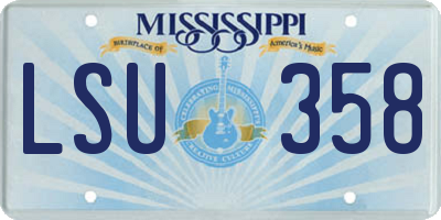 MS license plate LSU358