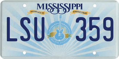 MS license plate LSU359