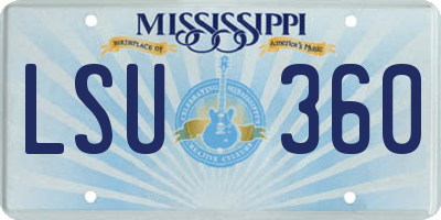 MS license plate LSU360