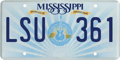 MS license plate LSU361