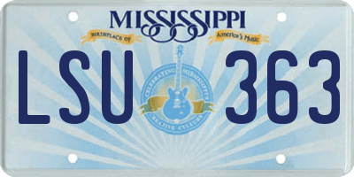 MS license plate LSU363