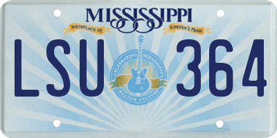 MS license plate LSU364