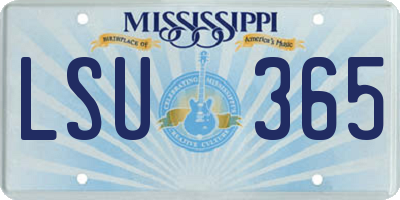 MS license plate LSU365