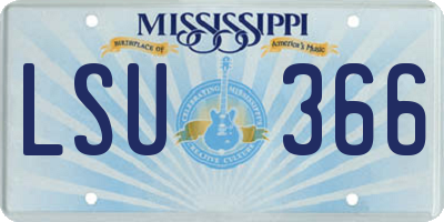 MS license plate LSU366