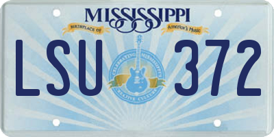 MS license plate LSU372