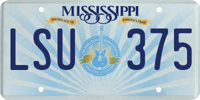 MS license plate LSU375