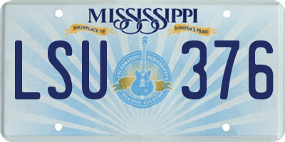 MS license plate LSU376