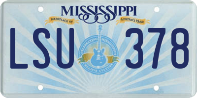 MS license plate LSU378