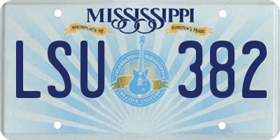 MS license plate LSU382